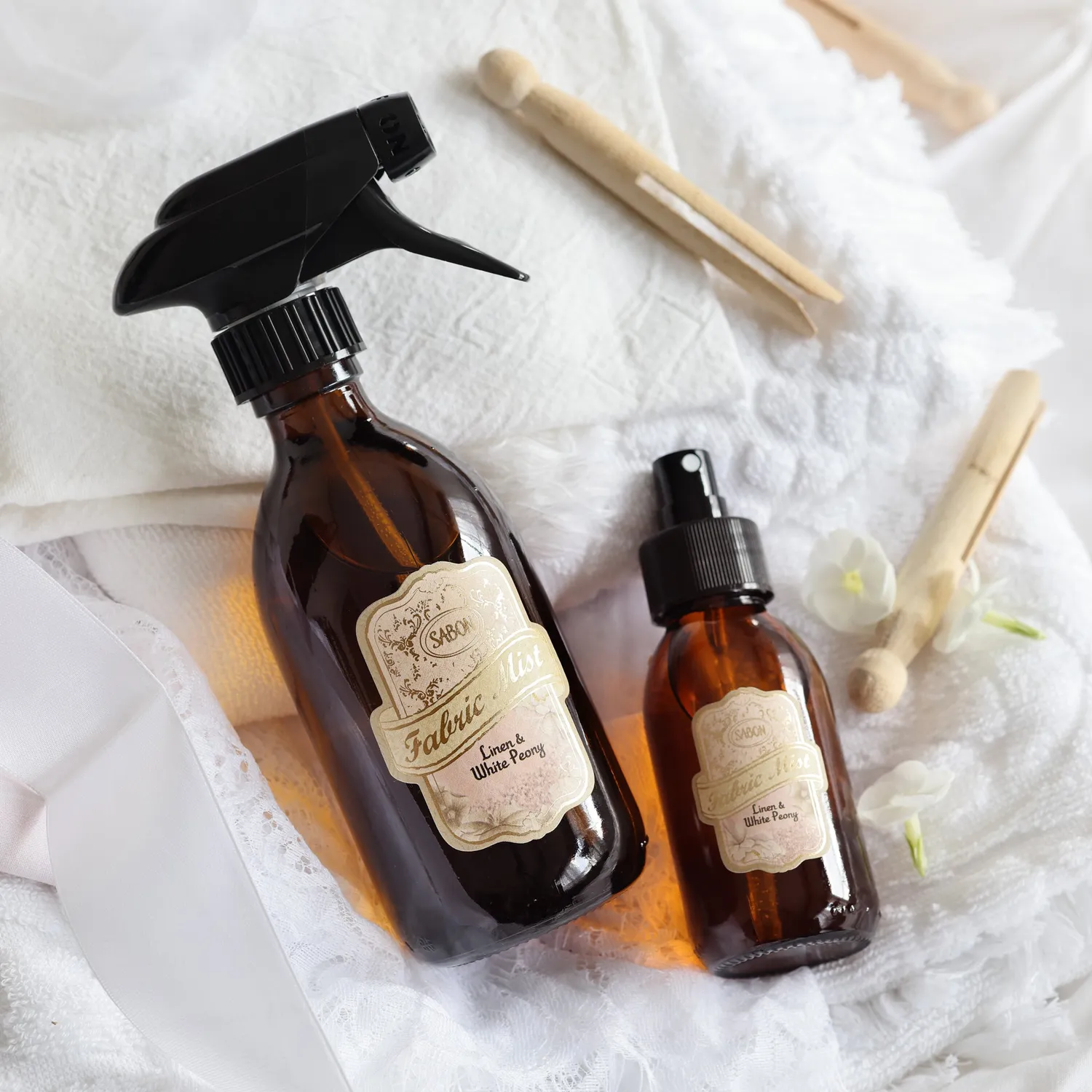 Sabon Linen White Peony brume de linge 100ml coton