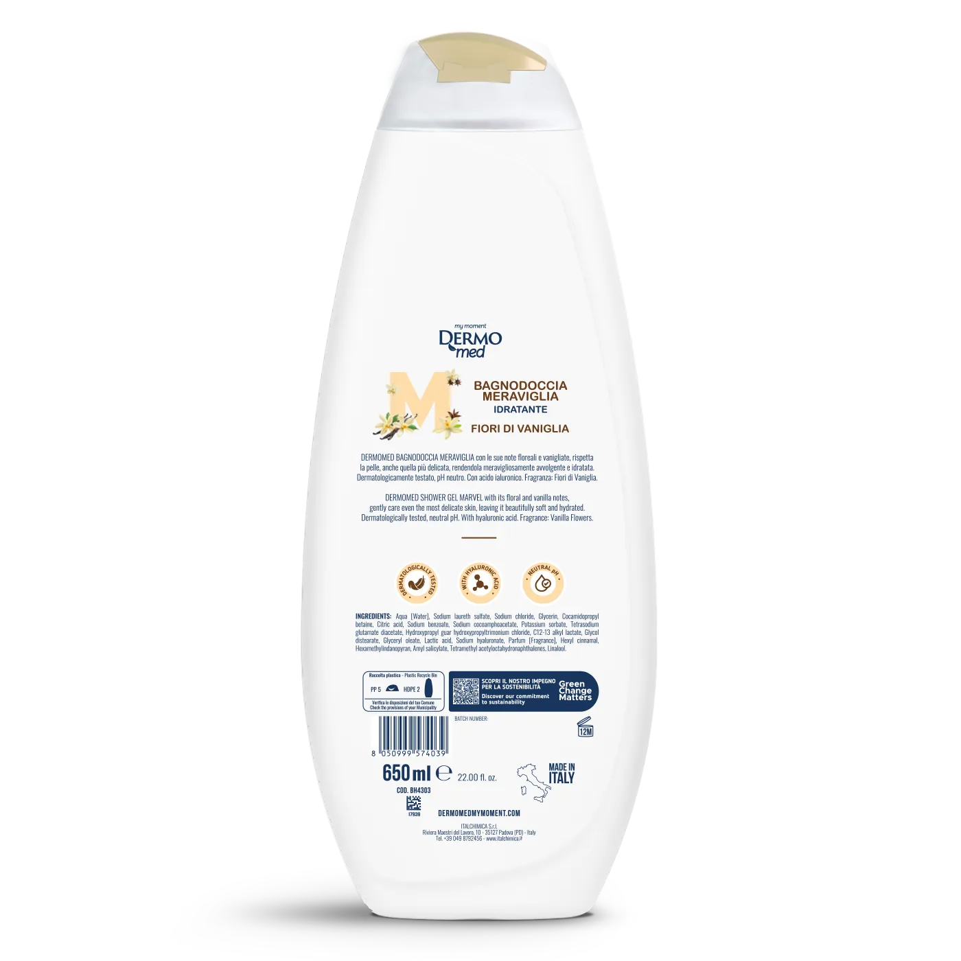 Dermomed Meraviglia Fleurs de Vanille gel douche vanille hydratant