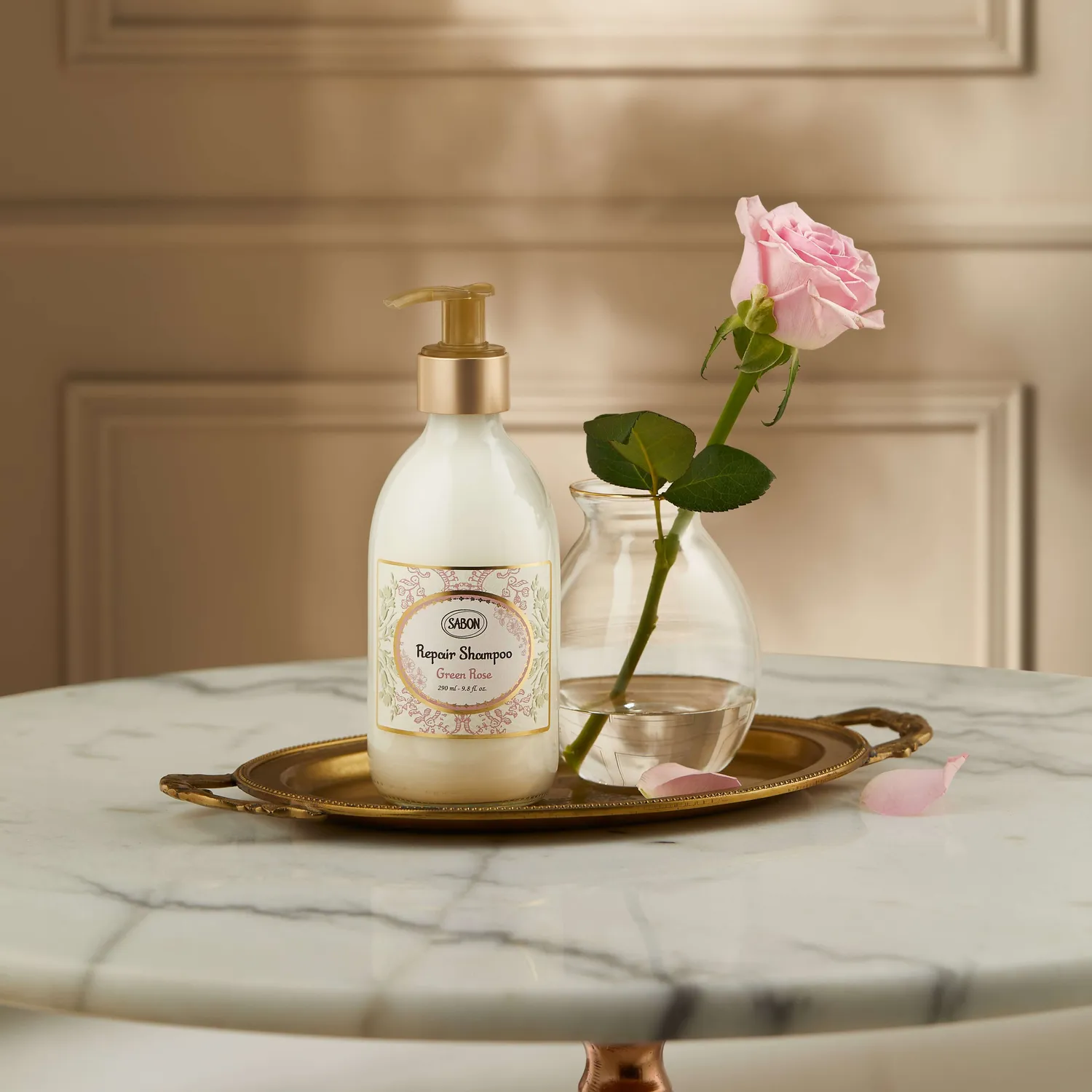 Sabon Green Rose shampooing réparateur 290ml sans sulfate