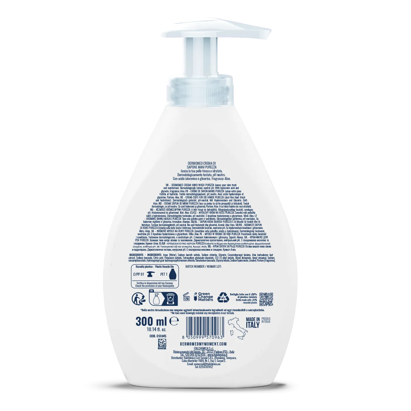 Dermomed Purezza savon liquide mains aloé hydratant