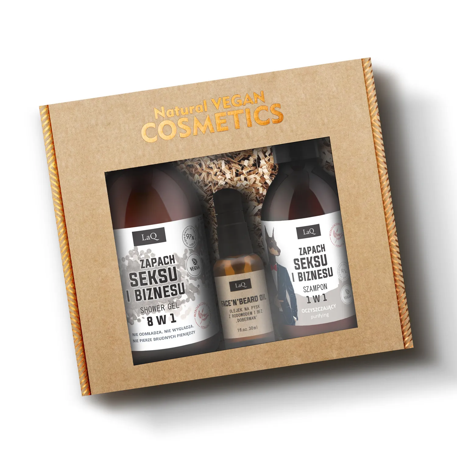 LaQ Sex & Business coffret barbe 3 pièces parfum épicé
