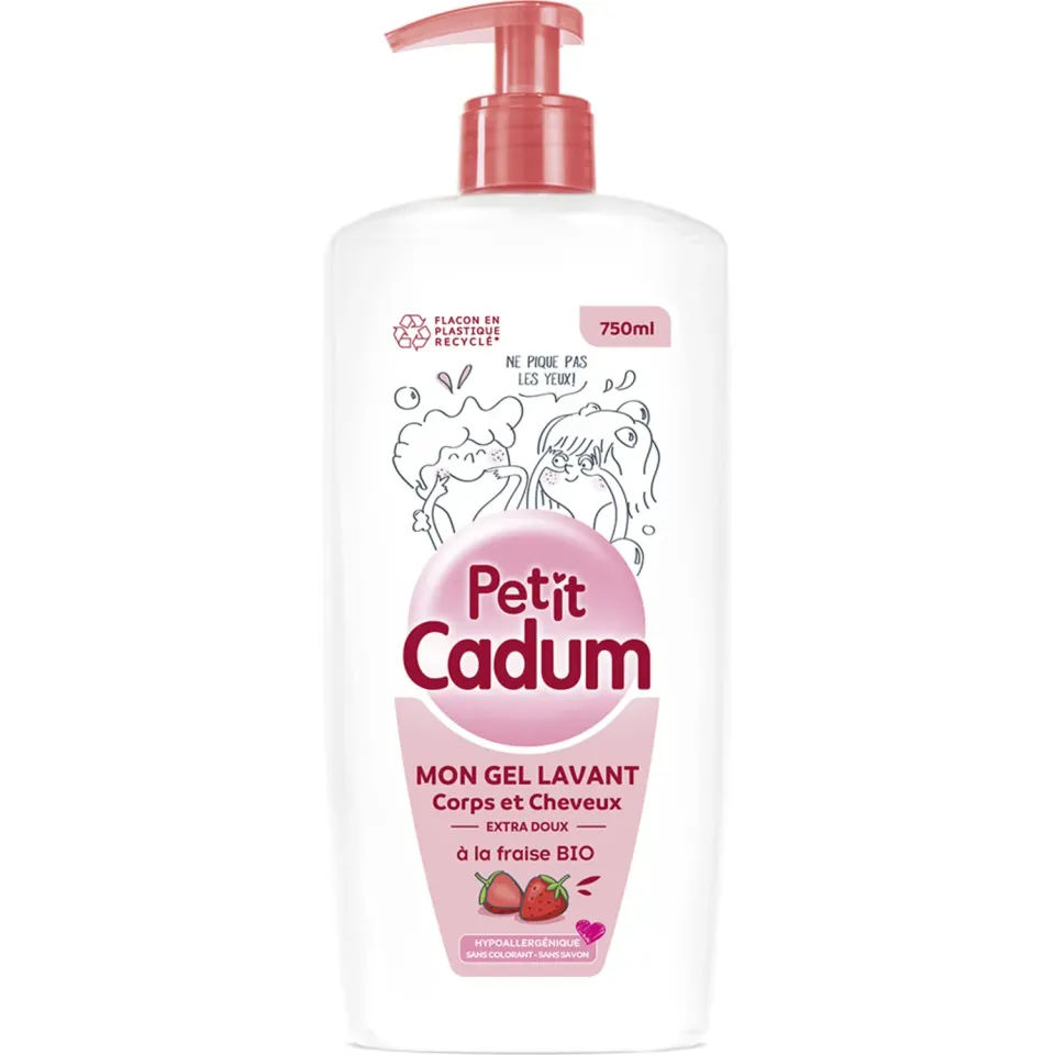 Petit Cadum Fraise Bio gel lavant corps cheveux famille