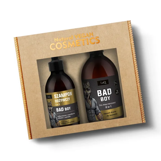 LaQ Bad Boy coffret homme gel 500ml shampoing tabac