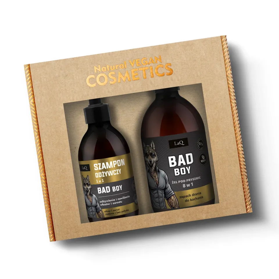 LaQ Bad Boy coffret homme gel 500ml shampoing tabac