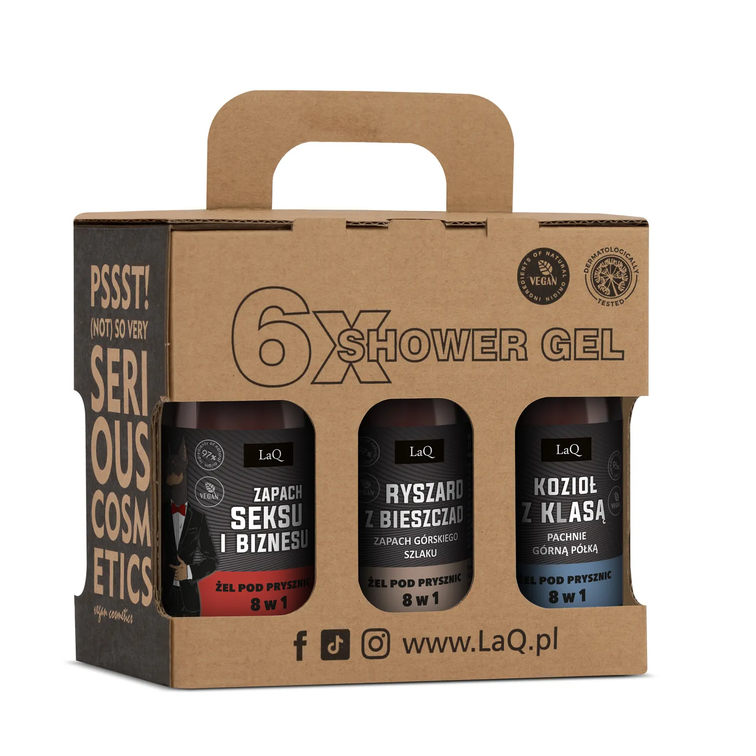 LaQ Men's Mix six pack gel douche homme 6x100 ml