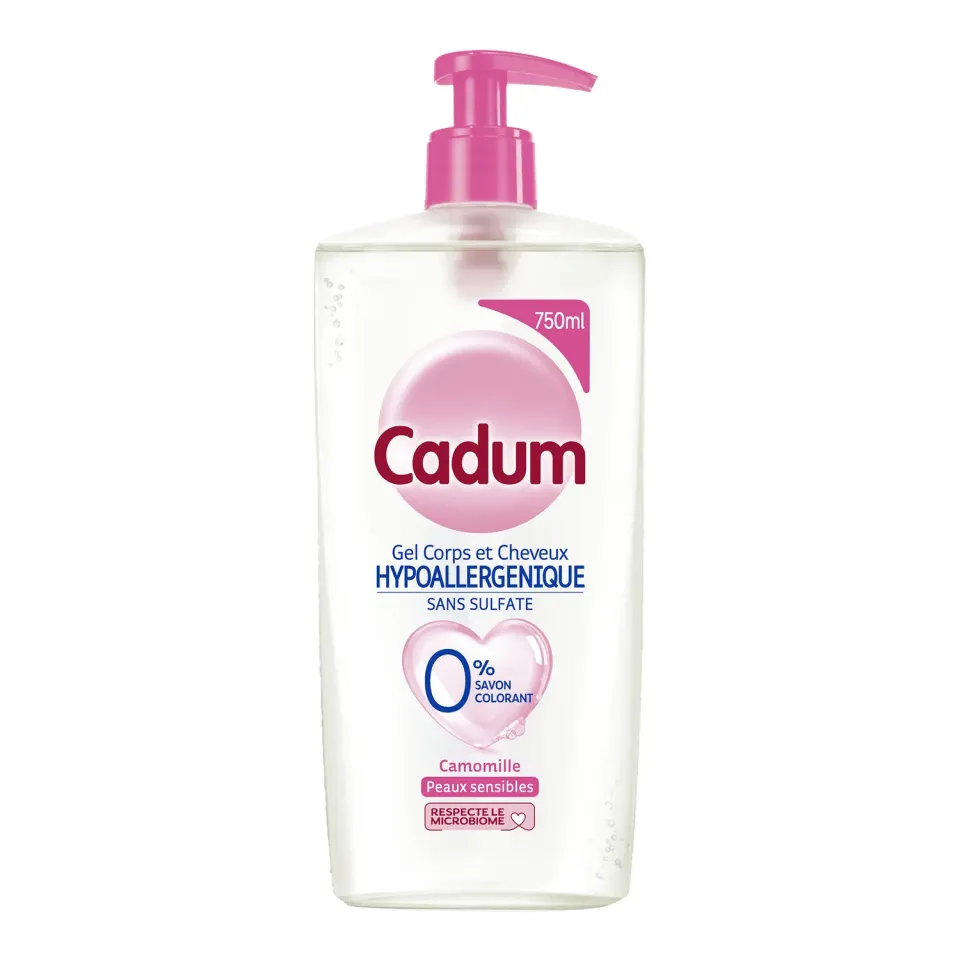 Bébé Cadum hypoallergénique gel corps cheveux 750ml sans sulfate