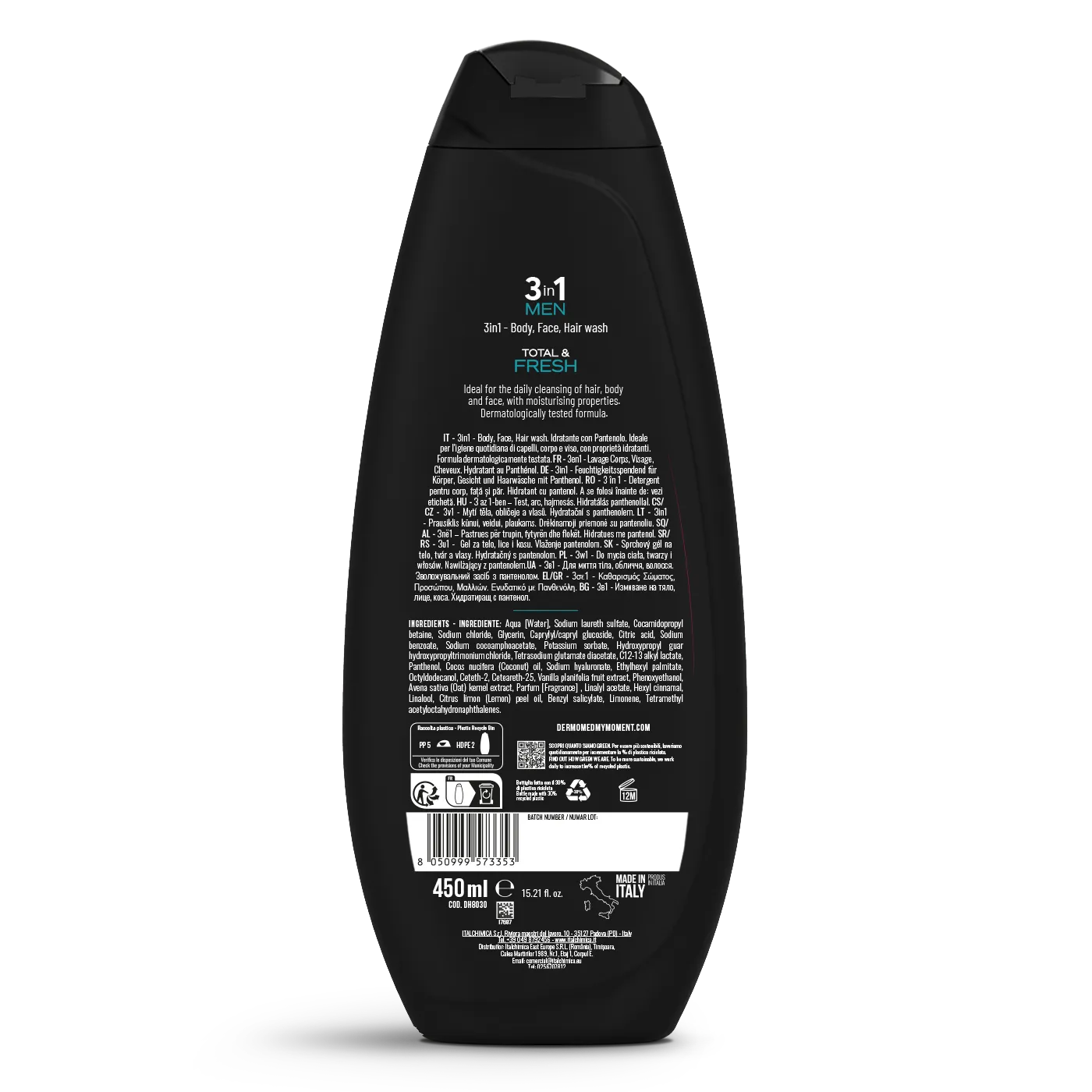Dermomed Men Total Fresh gel douche 3en1 homme