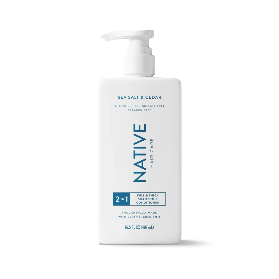 Native Full Thick 2-en-1 shampooing Sea Salt Cedar 16.5oz volume