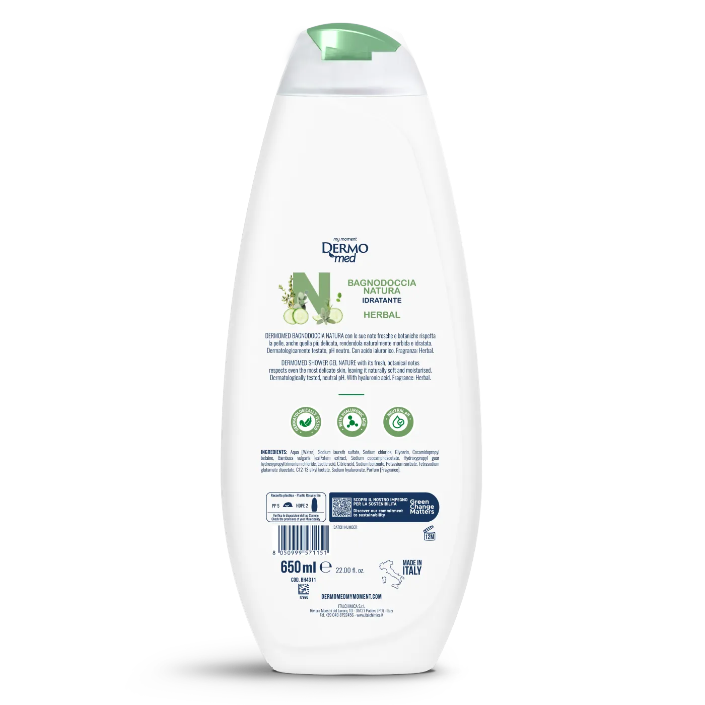 Dermomed Natura Herbal gel douche hydratant