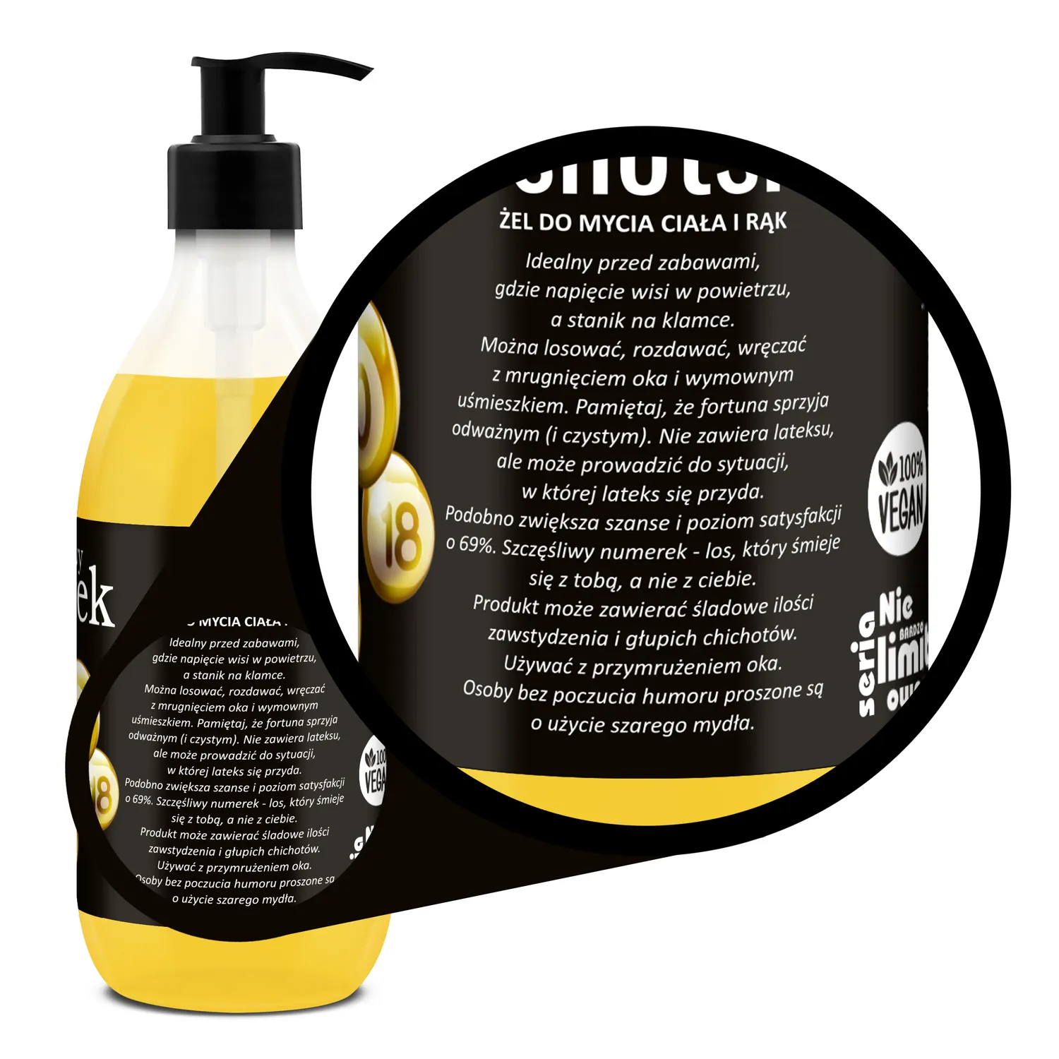 LaQ Shots Lucky Number gel douche 500 ml naturel