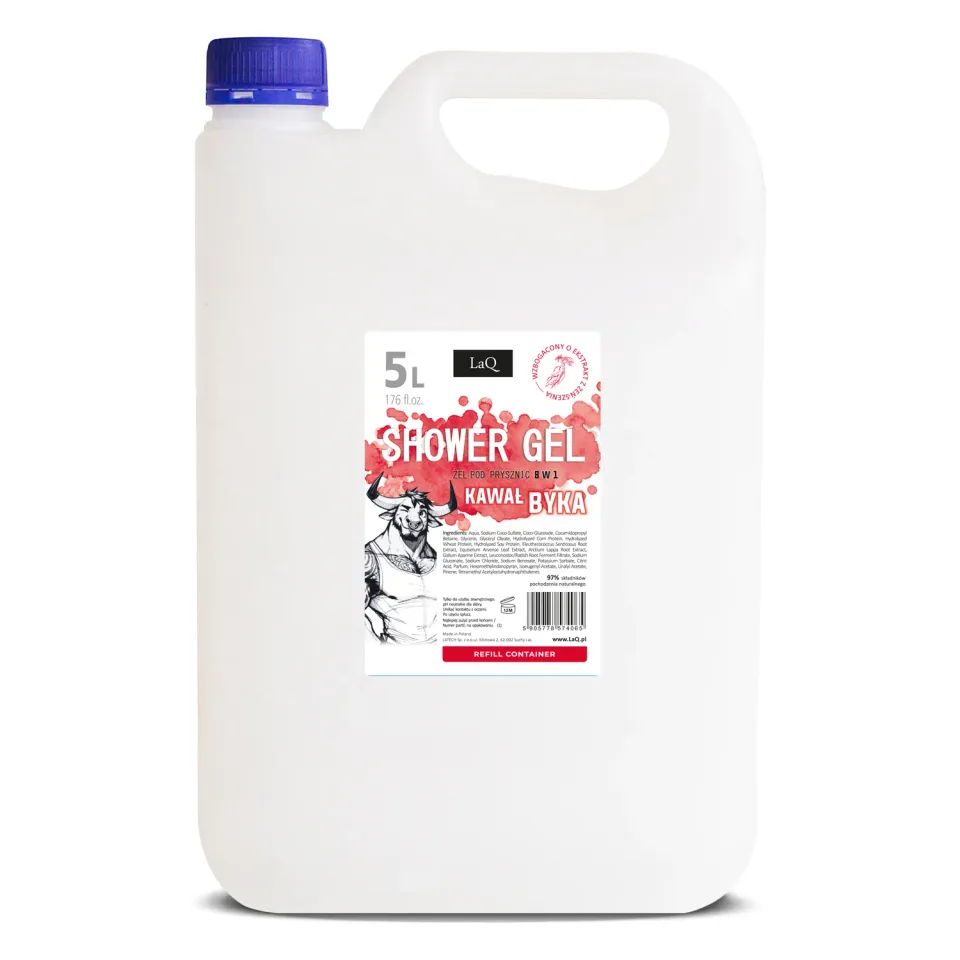 LaQ Bull gel douche homme 8 en 1 5000 ml ginseng recharge