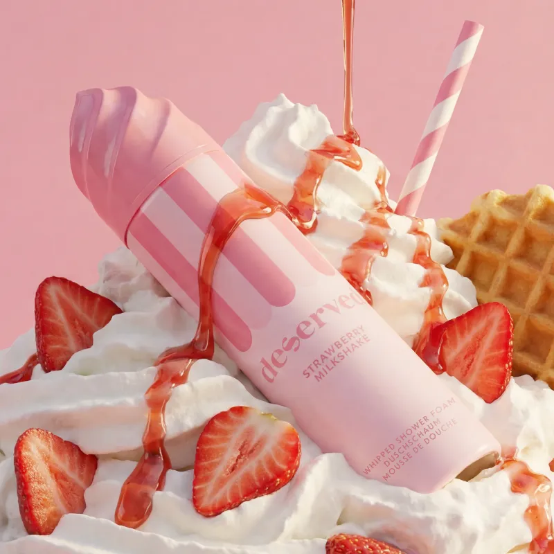 Deserved Strawberry Milkshake mousse douche fraise douce