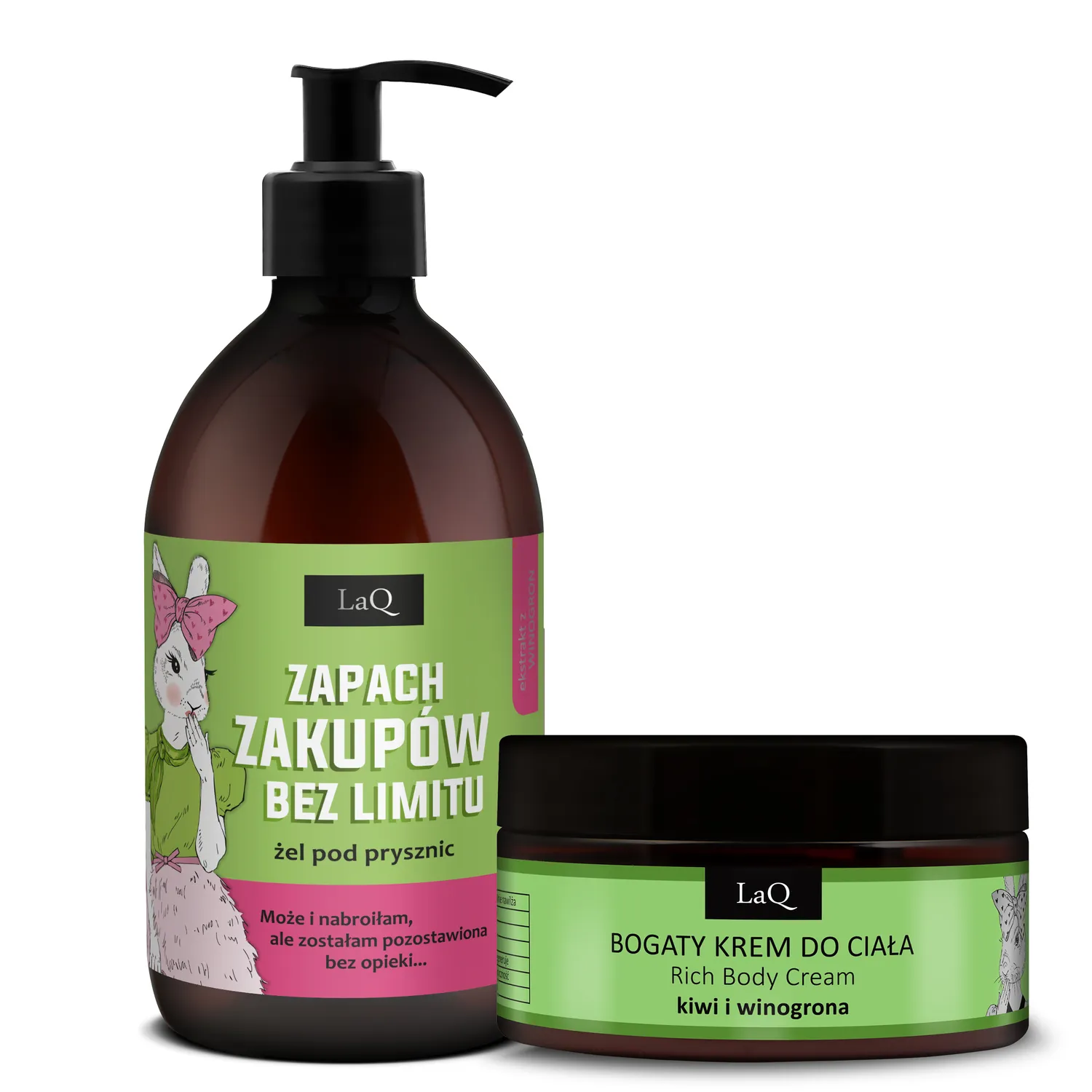 LaQ Kiwi Raisin coffret femme gel douche 500 ml + crème