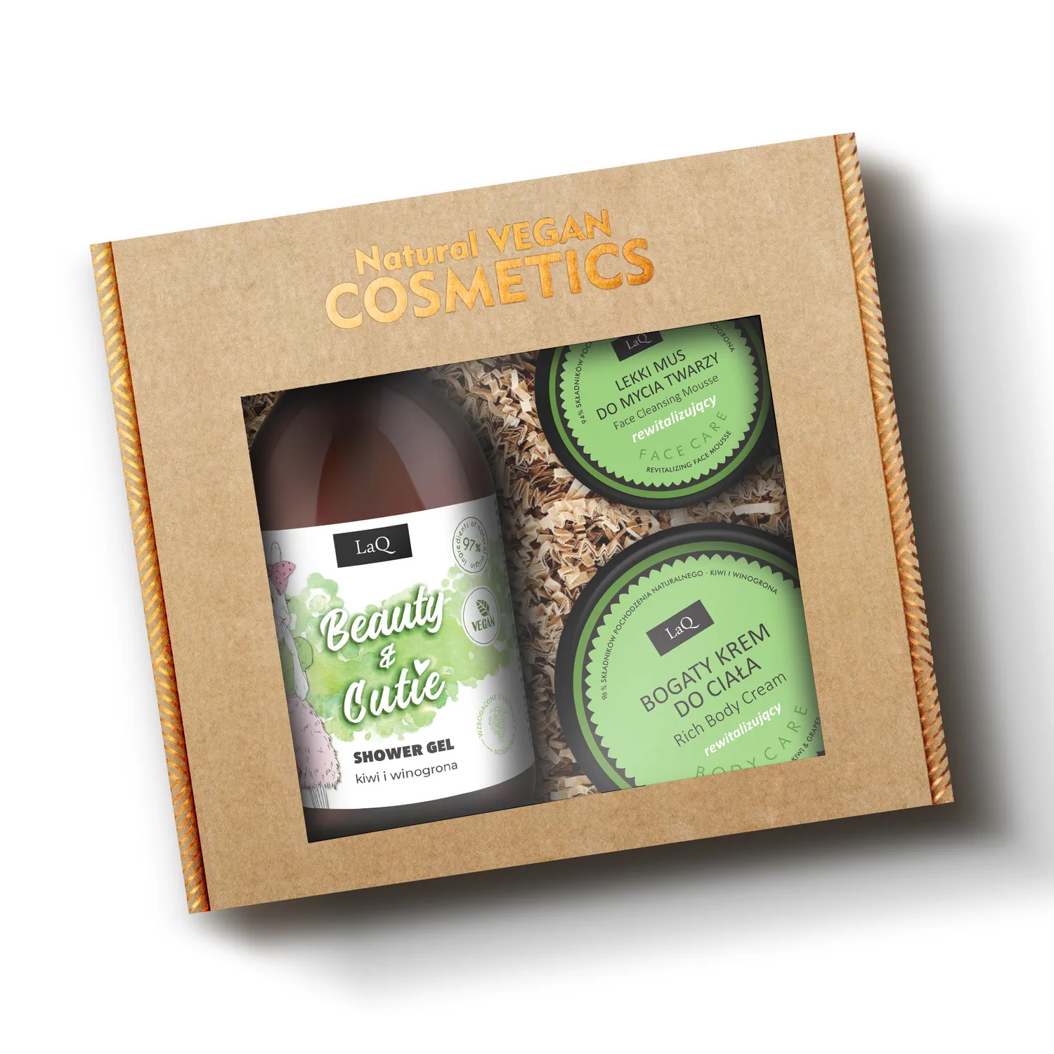 LaQ Kiwi Raisin coffret soin 3 pièces gel douche parfum fruité