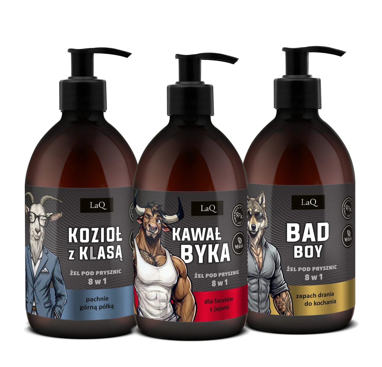 LaQ Ich Troje Męski Wieczór coffret gel douche homme 3x500 ml