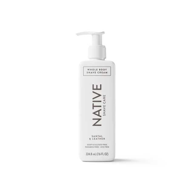 Native Whole Body crème rasage santal cuir 7.6oz douceur