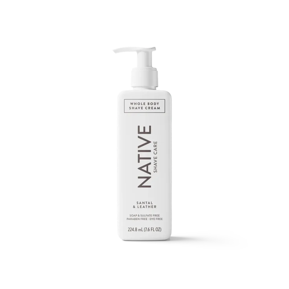 Native Whole Body crème rasage santal cuir 7.6oz douceur