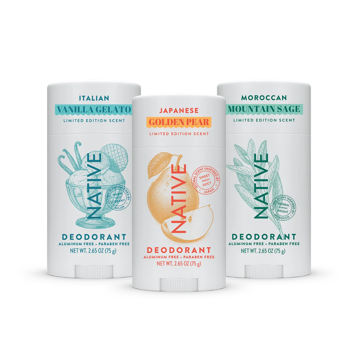 NATIVE Vanilla Vibes lot 3 déodorants fraîcheur