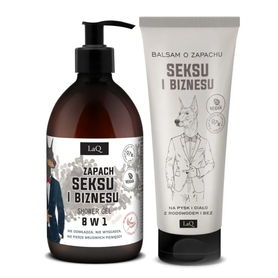 LaQ Zapach Seksu i Biznesu coffret homme gel 500 ml + lait 200 ml