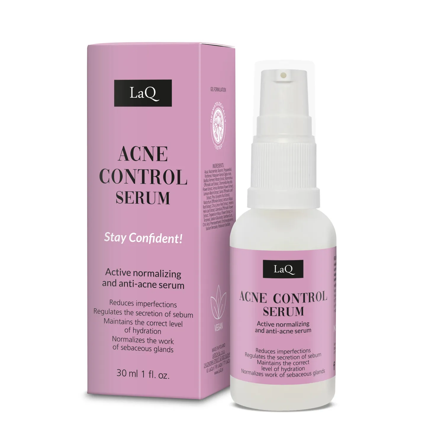LaQ Acne Control sérum visage niacinamide 30 ml imperfections