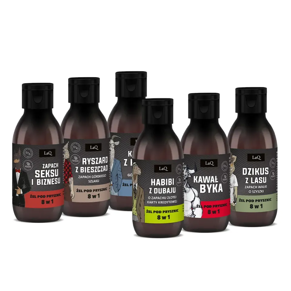 LaQ Men's Mix six pack gel douche homme 6x100 ml