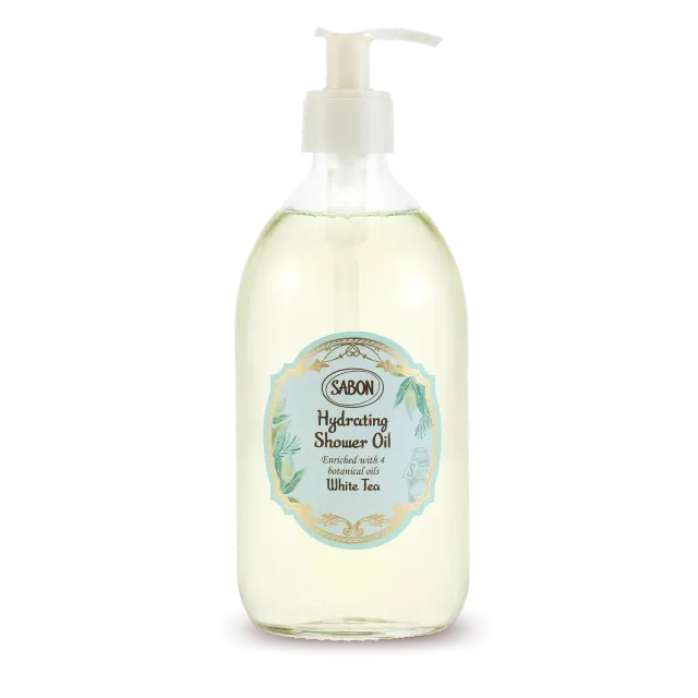 Sabon White Tea huile de douche hydratante 500ml bleuet