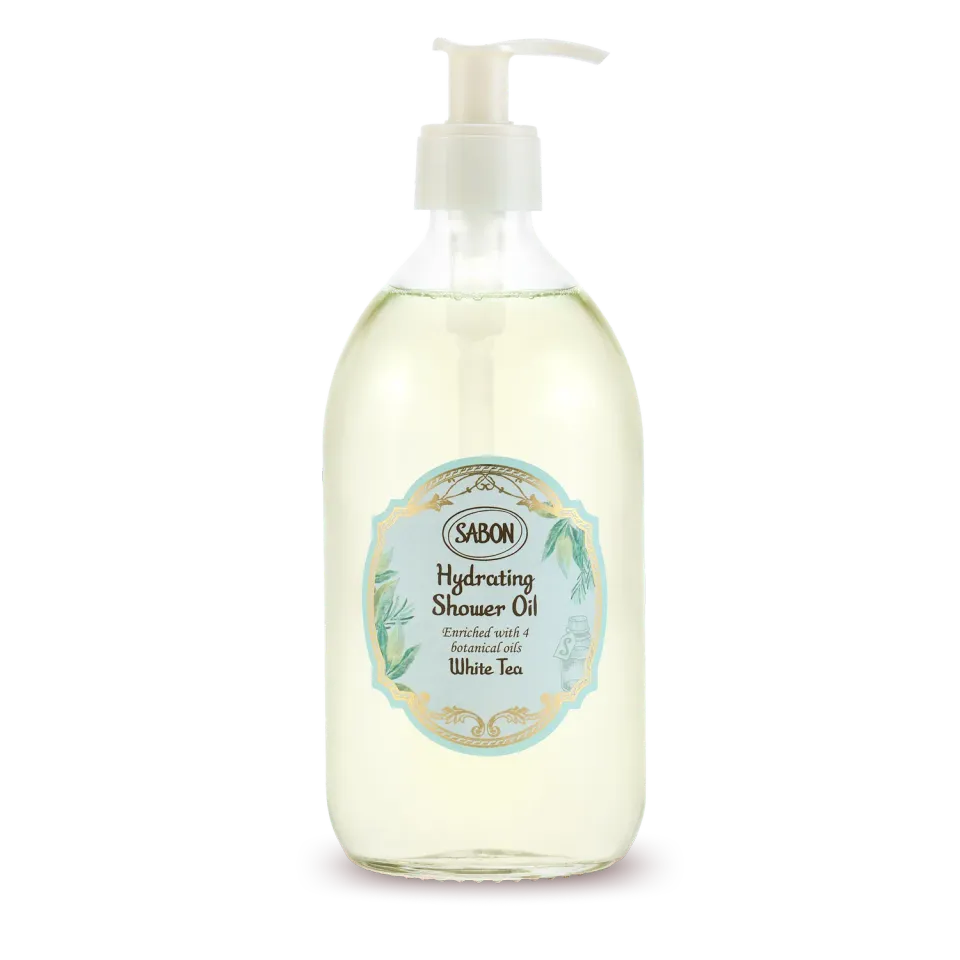 Sabon White Tea huile de douche hydratante 500ml bleuet