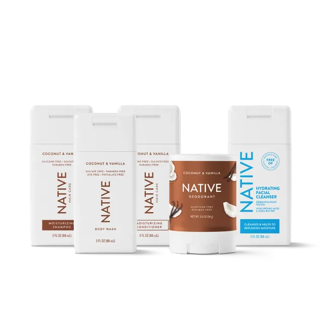 Native Jetsetter Bundle kit voyage Coconut Vanilla 4 minis