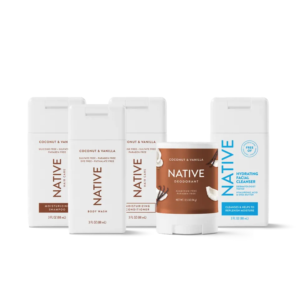 Native Jetsetter Bundle kit voyage Coconut Vanilla 4 minis