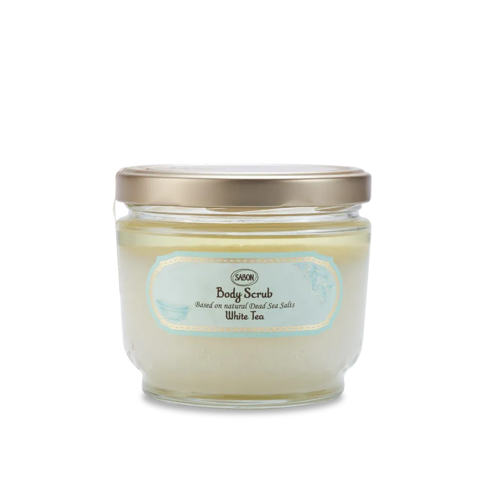 Sabon White Tea gommage corps 600g sels mer morte