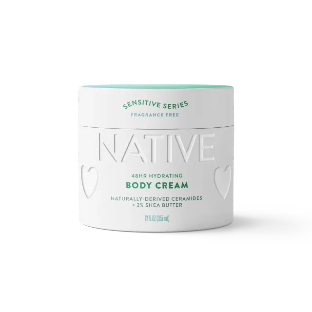 NATIVE Sensitive Crème Corps Sans Parfum 12oz karité