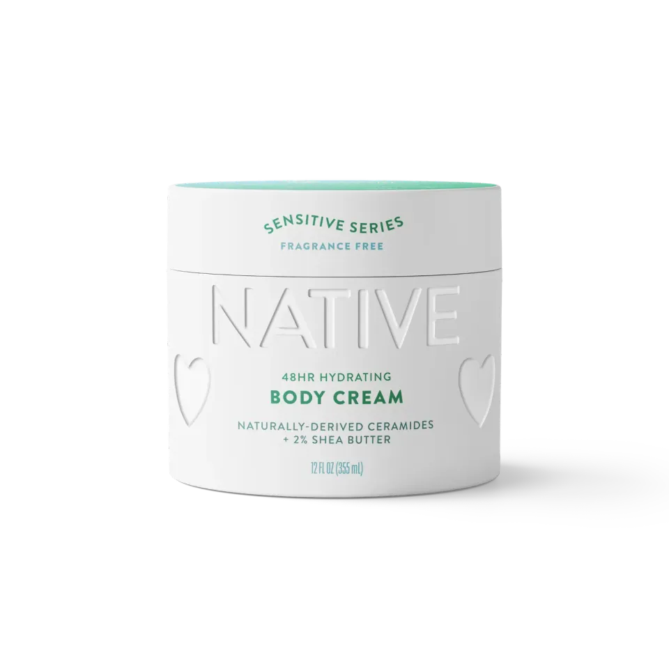 NATIVE Sensitive Crème Corps Sans Parfum 12oz karité