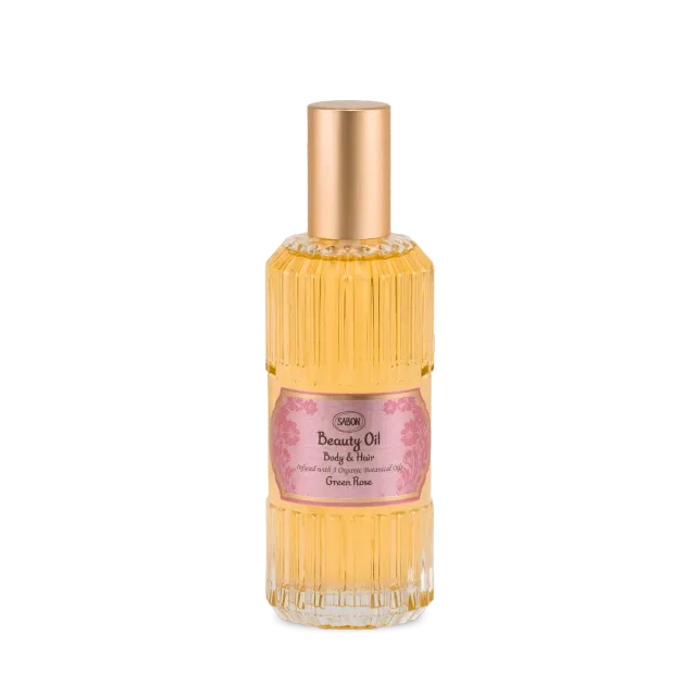 Sabon Green Rose huile sublimatrice 100 ml corps cheveux rose