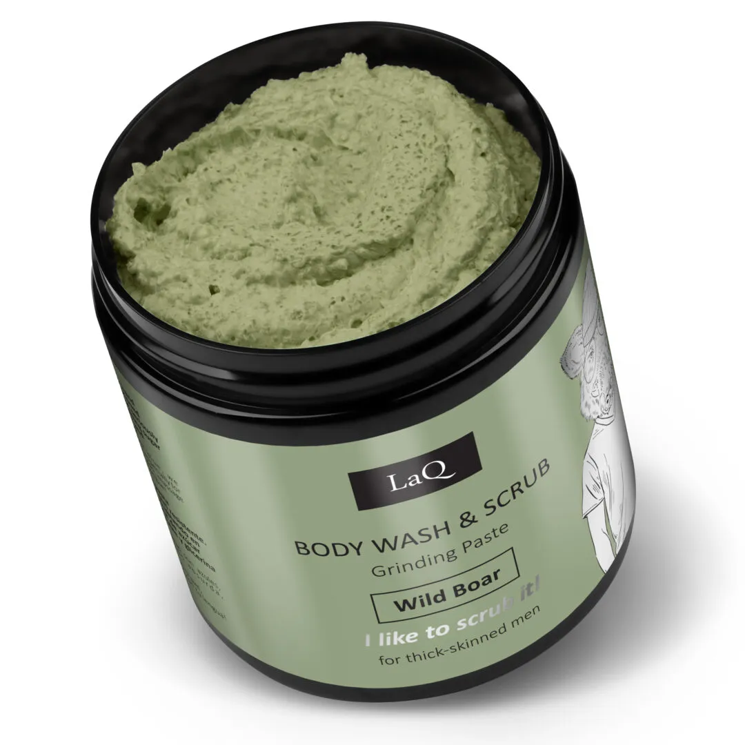 LaQ Wild Boar gommage sucre lavant corps 220 g parfum boisé