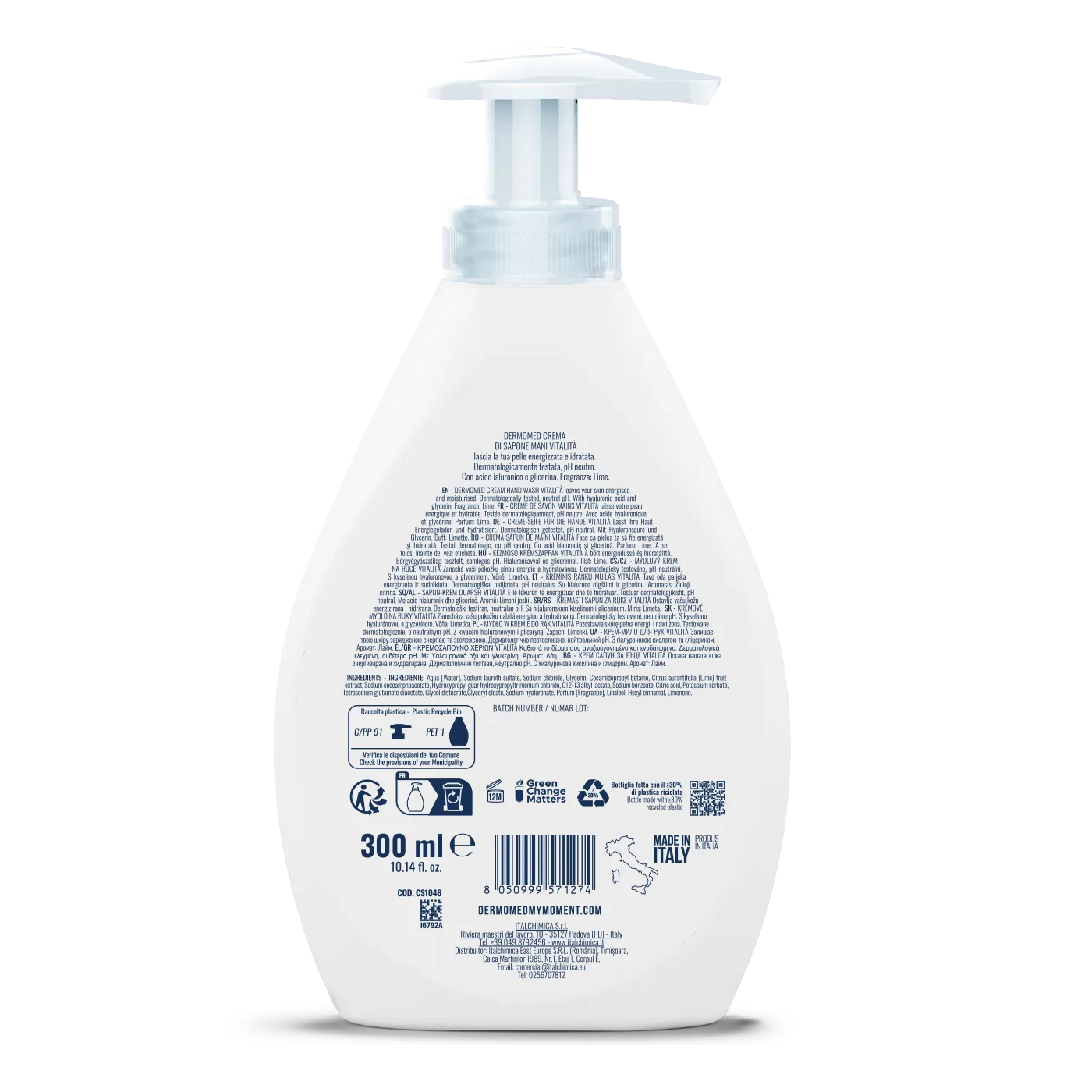 Dermomed Vitalité savon mains liquide lime pH neutre