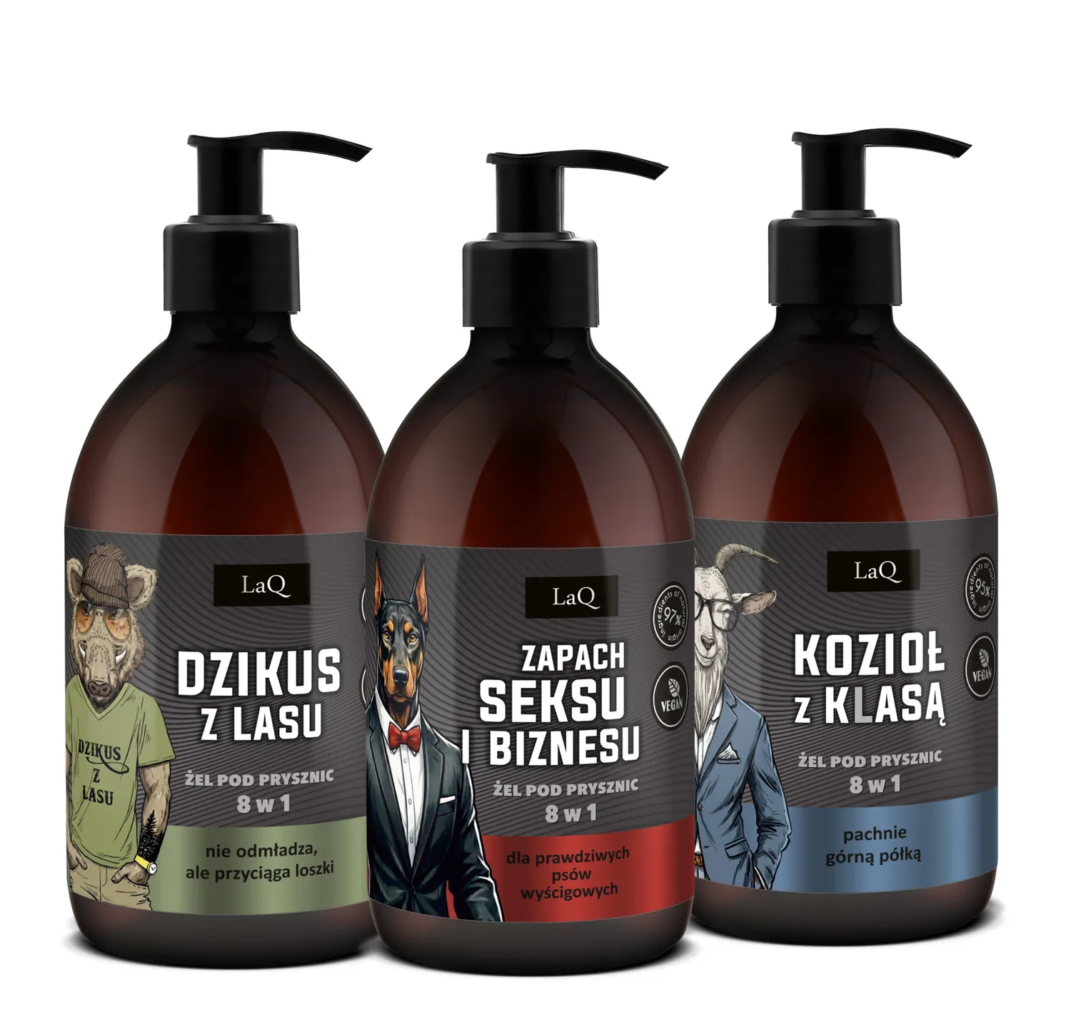 LaQ Ich Troje coffret 3 gels douche homme 3x500 ml boisé