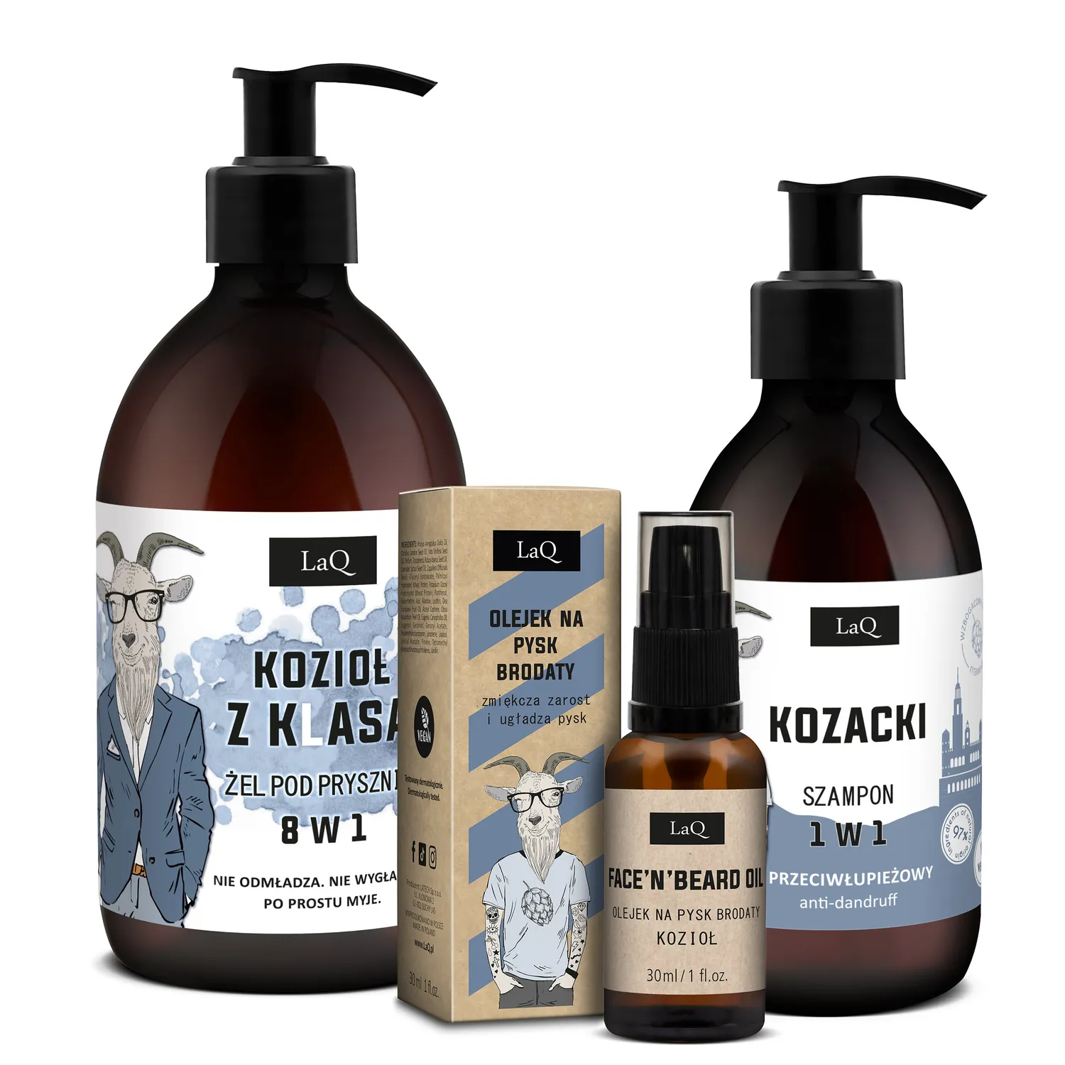 LaQ Kozioł z Klasą coffret barbe homme 3 soins vegan