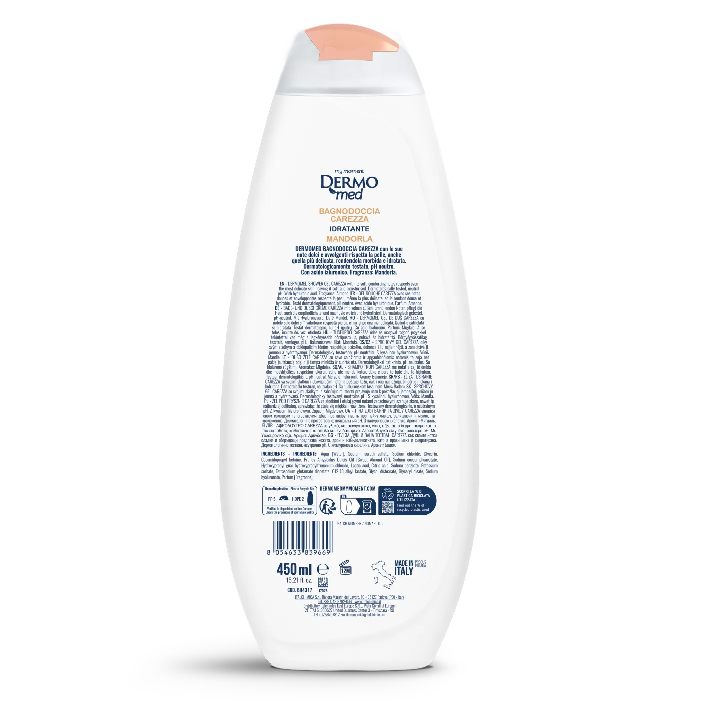 Dermomed Carezza Mandorla gel douche amande hydratant