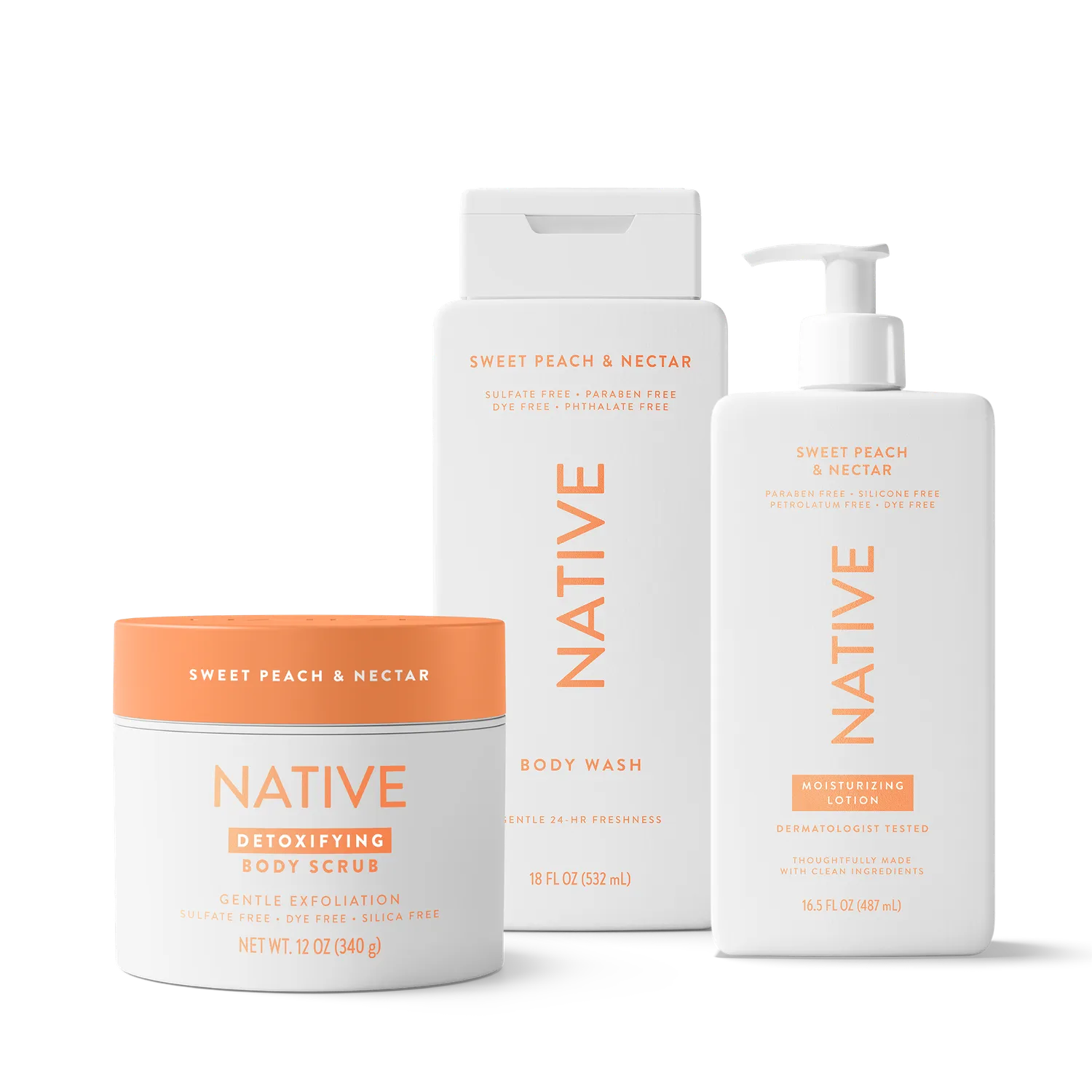 Native Exfoliate Hydrate Trio gommage Coconut Vanilla 3 pcs