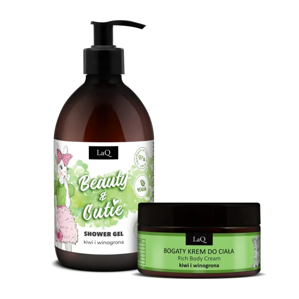 LaQ Kiwi Raisin coffret gel douche 500 ml + crème 220 g