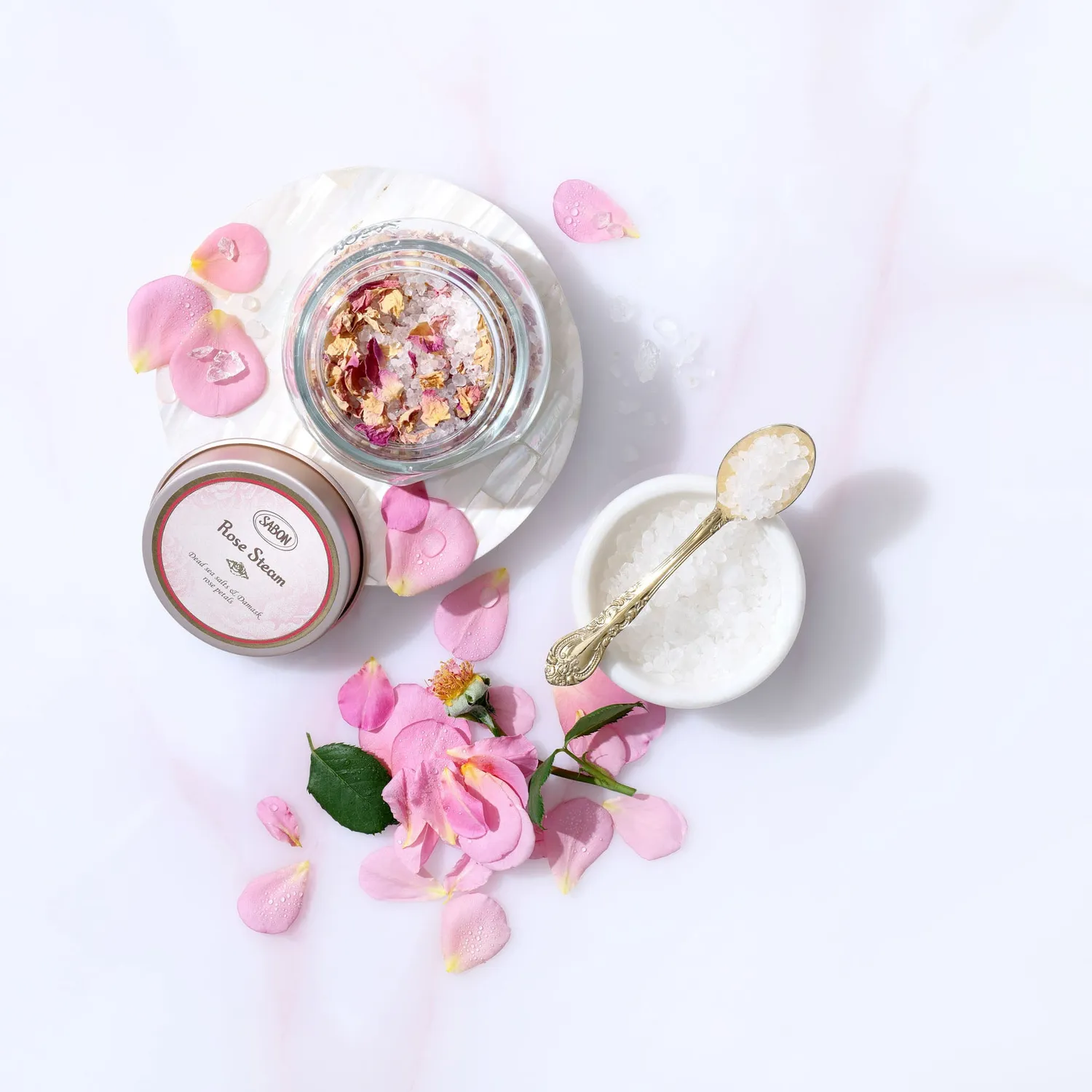 Sabon Rose Vapeur Visage soin 60g sels mer Morte