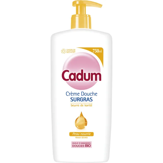 Bébé Cadum Surgras Crème Douche Karité 750 ml peaux sèches