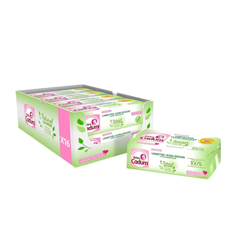 Bébé Cadum Natural Caresse lingettes bébé 8x120 amande douce
