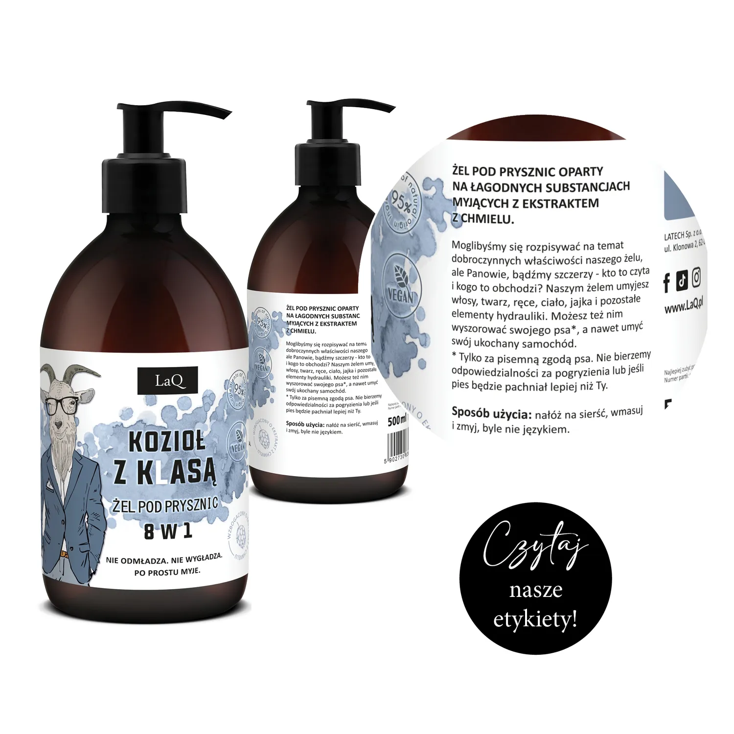 LaQ Kozioł gel douche homme 8 en 1 500 ml houblon