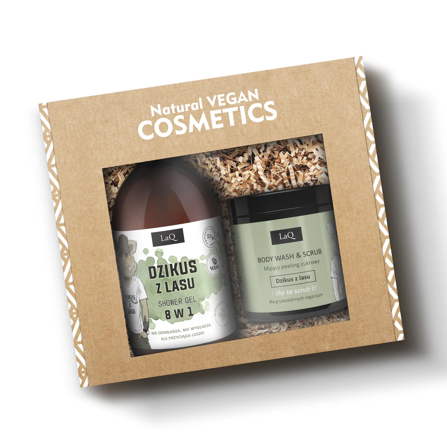LaQ Dzikus z Lasu coffret corps homme gel 500 ml + gommage