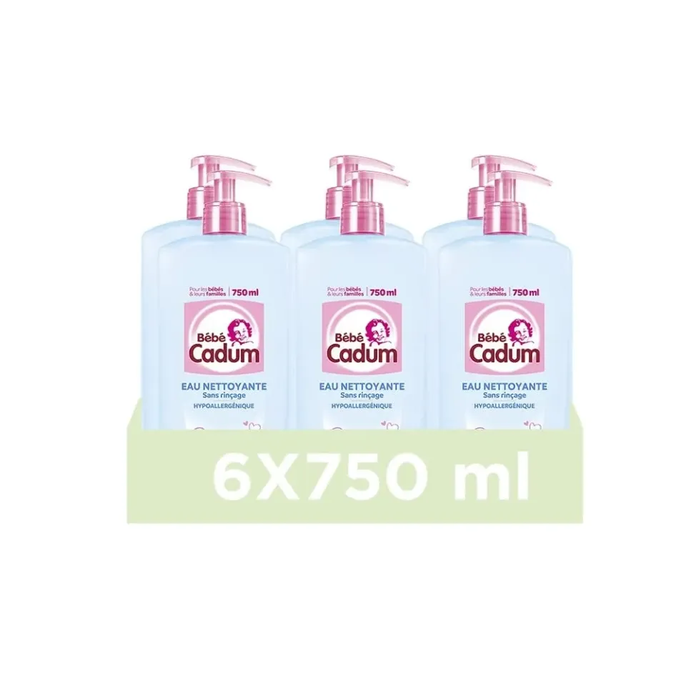 Bébé Cadum Douceur eau nettoyante lot 6 sans rinçage