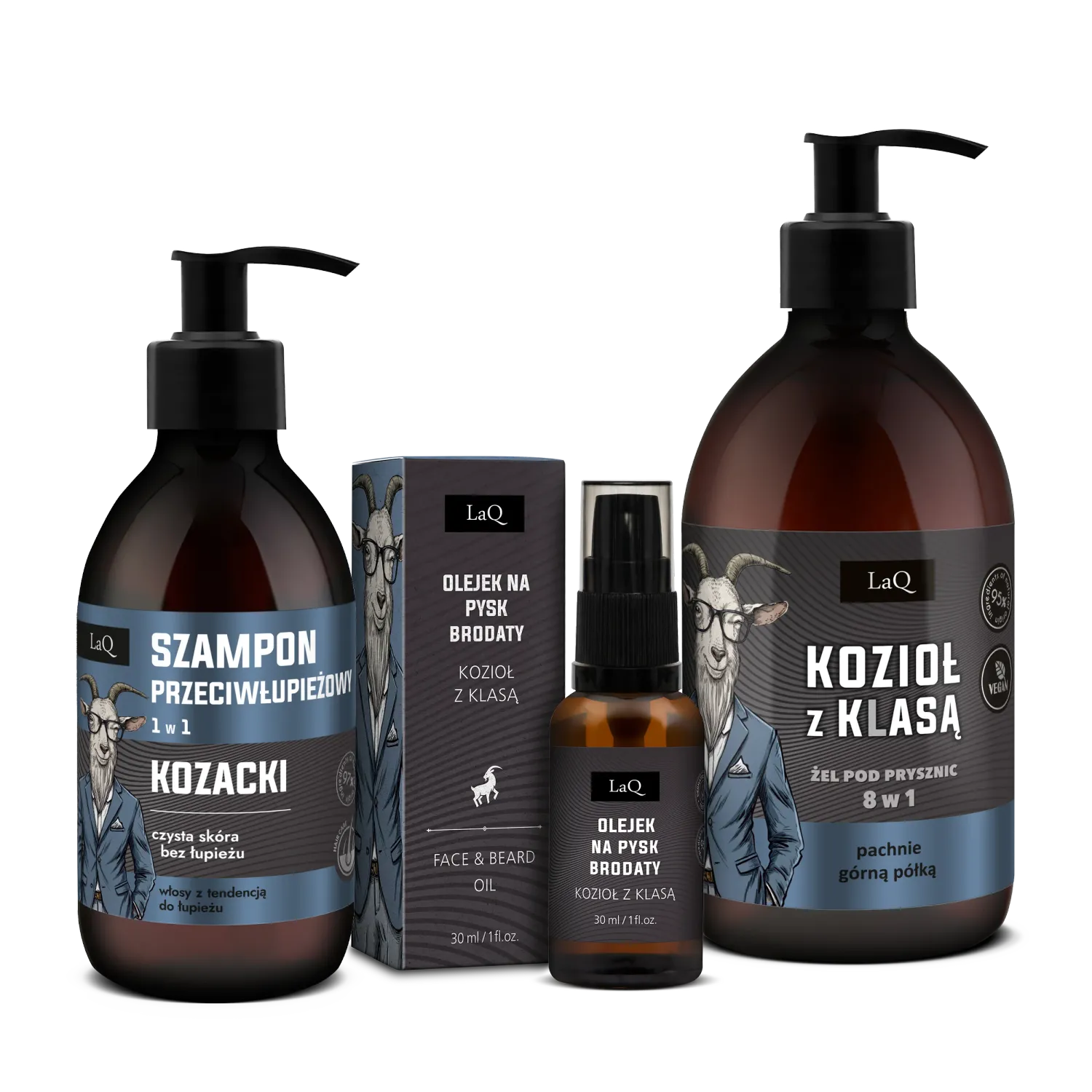 LaQ Kozioł z Klasą coffret barbe gel + shampooing + huile