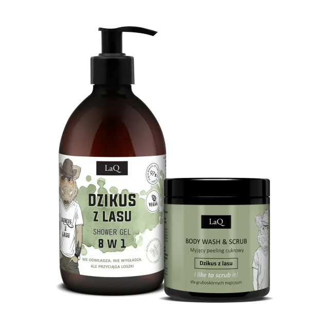 LaQ Dzikus z Lasu coffret corps homme gel 500 ml + gommage