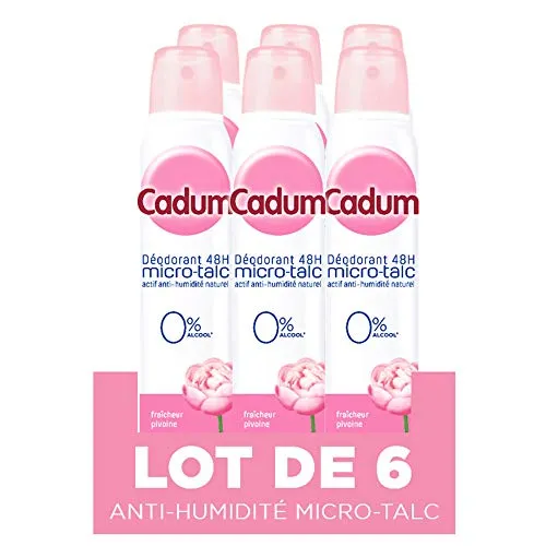 Cadum Micro Talc déodorant pivoine 6x200 ml 48h