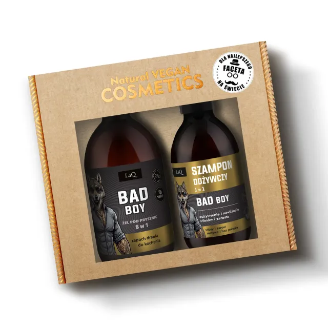 LaQ Bad Boy coffret homme gel douche shampoing parfum boisé